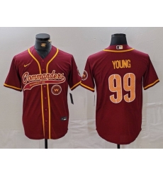 Men Washington Commanders 99 Chase Young Burgundy With Patch Cool Base Stitched Baseball Jersey 2 Men Washington Commanders 99 Chase Young Burgundy With Patch Cool Base Stitched Baseball Jersey 2