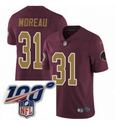 Mens Nike Washington Redskins 31 Fabian Moreau Burgundy RedGold Number Alternate 80TH Anniversary Vapor Untouchable Limited Stitched 100th anniversary Neck Mens Nike Washington Redskins 31 Fabian Moreau Burgundy RedGold Number Alternate 80TH Anniversary Vapor Untouchable Limited Stitched 100th anniversary Neck