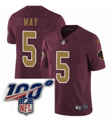 Mens Nike Washington Redskins 5 Tress Way Burgundy RedGold Number Alternate 80TH Anniversary Vapor Untouchable Limited Stitched 100th anniversary Neck Patc Mens Nike Washington Redskins 5 Tress Way Burgundy RedGold Number Alternate 80TH Anniversary Vapor Untouchable Limited Stitched 100th anniversary Neck Patc