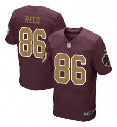 Mens Nike Washington Redskins 86 Jordan Reed Elite Burgundy RedGold Number Alternate 80TH Anniversary NFL Jersey Mens Nike Washington Redskins 86 Jordan Reed Elite Burgundy RedGold Number Alternate 80TH Anniversary NFL Jersey