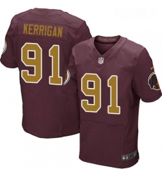 Mens Nike Washington Redskins 91 Ryan Kerrigan Elite Burgundy RedGold Number Alternate 80TH Anniversary NFL Jersey Mens Nike Washington Redskins 91 Ryan Kerrigan Elite Burgundy RedGold Number Alternate 80TH Anniversary NFL Jersey