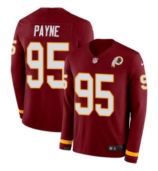 Nike Redskins #95 Da 27Ron Payne Burgundy Red Team Color Men Stitched NFL Limited Therma Long Sleeve Jersey Nike Redskins #95 Da 27Ron Payne Burgundy Red Team Color Men Stitched NFL Limited Therma Long Sleeve Jersey