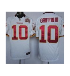 Nike Washington RedSkins 10 Robert Griffin III white Game 80TH Patch NFL Jersey Nike Washington RedSkins 10 Robert Griffin III white Game 80TH Patch NFL Jersey