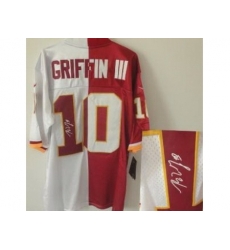 Nike Washington Redskins 10 Robert Griffin III Red White Elite Split Signed NFL Jersey Nike Washington Redskins 10 Robert Griffin III Red White Elite Split Signed NFL Jersey