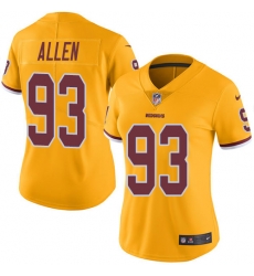 Nike Redskins #93 Jonathan Allen Gold Womens Stitched NFL Limited Rush Jersey Nike Redskins #93 Jonathan Allen Gold Womens Stitched NFL Limited Rush Jersey