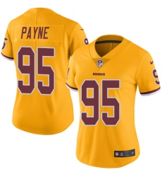 Nike Redskins #95 Da Ron Payne Gold Womens Stitched NFL Limited Rush Jersey Nike Redskins #95 Da Ron Payne Gold Womens Stitched NFL Limited Rush Jersey