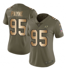 Nike Redskins #95 Da Ron Payne Olive Gold Womens Stitched NFL Limited 2017 Salute to Service Jersey Nike Redskins #95 Da Ron Payne Olive Gold Womens Stitched NFL Limited 2017 Salute to Service Jersey