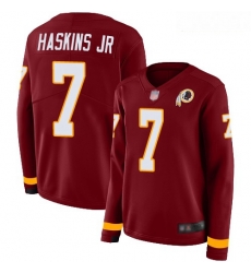Redskins #7 Dwayne Haskins Jr Burgundy Red Team Color Women Stitched Football Limited Therma Long Sleeve Jersey Redskins #7 Dwayne Haskins Jr Burgundy Red Team Color Women Stitched Football Limited Therma Long Sleeve Jersey