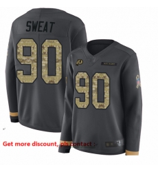 Redskins 90 Montez Sweat Anthracite Salute to Service Women Stitched Football Limited Therma Long Sleeve Jersey Redskins 90 Montez Sweat Anthracite Salute to Service Women Stitched Football Limited Therma Long Sleeve Jersey