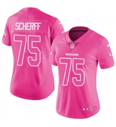 Womens Nike Redskins #75 Brandon Scherff Pink Stitched NFL Limited Rush Fashion Jersey Womens Nike Redskins #75 Brandon Scherff Pink Stitched NFL Limited Rush Fashion Jersey