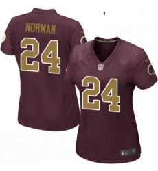 Womens Nike Washington Redskins 24 Josh Norman Game Burgundy RedGold Number Alternate 80TH Anniversary NFL Jersey Womens Nike Washington Redskins 24 Josh Norman Game Burgundy RedGold Number Alternate 80TH Anniversary NFL Jersey