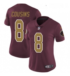 Womens Nike Washington Redskins 8 Kirk Cousins Burgundy RedGold Number Alternate 80TH Anniversary Vapor Untouchable Limited Player NFL Jersey Womens Nike Washington Redskins 8 Kirk Cousins Burgundy RedGold Number Alternate 80TH Anniversary Vapor Untouchable Limited Player NFL Jersey