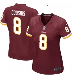 Womens Nike Washington Redskins 8 Kirk Cousins Game Burgundy Red Team Color NFL Jersey Womens Nike Washington Redskins 8 Kirk Cousins Game Burgundy Red Team Color NFL Jersey