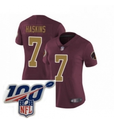 Womens Washington Redskins 7 Dwayne Haskins Burgundy Red Gold Number Alternate 80TH Anniversary Vapor Untouchable Limited Stitched 100th anniversary Neck P Womens Washington Redskins 7 Dwayne Haskins Burgundy Red Gold Number Alternate 80TH Anniversary Vapor Untouchable Limited Stitched 100th anniversary Neck P