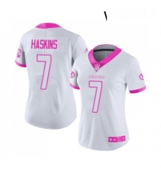 Womens Washington Redskins 7 Dwayne Haskins Limited White Pink Rush Fashion Football Jersey Womens Washington Redskins 7 Dwayne Haskins Limited White Pink Rush Fashion Football Jersey