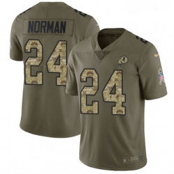 Youth Nike Washington Redskins 24 Josh Norman Limited OliveCamo 2017 Salute to Service NFL Jersey