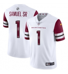 Youth Washington Commanders 1 Deebo Samuel Sr White 2025 Vapor Limited Stitched Football Jersey
