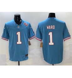 Men Tennessee Titans 1 Cameron Ward Blue 2025 Draft F U S E 1997 Throwback Patch Vapor Limited Stitched Football Jersey Men Tennessee Titans 1 Cameron Ward Blue 2025 Draft F U S E 1997 Throwback Patch Vapor Limited Stitched Football Jersey