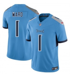 Men Tennessee Titans 1 Cameron Ward Blue 2025 Draft F U S E Vapor Limited Stitched Football Jersey Men Tennessee Titans 1 Cameron Ward Blue 2025 Draft F U S E Vapor Limited Stitched Football Jersey