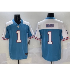 Men Tennessee Titans 1 Cameron Ward Blue White 2025 Draft F U S E Vapor Limited Stitched Football Jersey Men Tennessee Titans 1 Cameron Ward Blue White 2025 Draft F U S E Vapor Limited Stitched Football Jersey