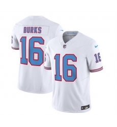 Men Tennessee Titans 16 Treylon Burks White 2023 F U S E Vapor Limited Throwback Stitched Football Jersey Men Tennessee Titans 16 Treylon Burks White 2023 F U S E Vapor Limited Throwback Stitched Football Jersey