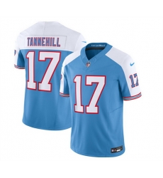 Men Tennessee Titans 17 Ryan Tannehill Blue White 2023 F U S E Vapor Limited Throwback Stitched Football Jersey Men Tennessee Titans 17 Ryan Tannehill Blue White 2023 F U S E Vapor Limited Throwback Stitched Football Jersey