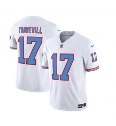 Men Tennessee Titans 17 Ryan Tannehill White 2023 F U S E Vapor Limited Throwback Stitched Football Jersey Men Tennessee Titans 17 Ryan Tannehill White 2023 F U S E Vapor Limited Throwback Stitched Football Jersey