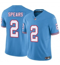 Men Tennessee Titans 2 Tyjae Spears Blue 2024 F U S E Throwback Vapor Limited Stitched Football Jersey Men Tennessee Titans 2 Tyjae Spears Blue 2024 F U S E Throwback Vapor Limited Stitched Football Jersey