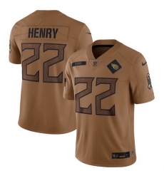 Men Tennessee Titans 22 Derrick Henry 2023 Brown Salute To Service Limited Stitched Football Jersey Men Tennessee Titans 22 Derrick Henry 2023 Brown Salute To Service Limited Stitched Football Jersey