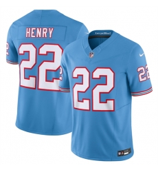 Men Tennessee Titans 22 Derrick Henry Light Blue 2023 F U S E Vapor Limited Throwback Stitched Football Jersey Men Tennessee Titans 22 Derrick Henry Light Blue 2023 F U S E Vapor Limited Throwback Stitched Football Jersey