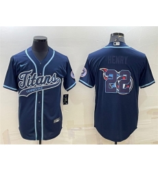 Men Tennessee Titans 22 Derrick Henry Navy Team Big Logo With Patch Cool Base Stitched Baseball Jersey Men Tennessee Titans 22 Derrick Henry Navy Team Big Logo With Patch Cool Base Stitched Baseball Jersey