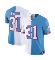 Men Tennessee Titans 31 Kevin Byard White Blue 2023 F U S E Split Vapor Limited Throwback Stitched Football Jersey Men Tennessee Titans 31 Kevin Byard White Blue 2023 F U S E Split Vapor Limited Throwback Stitched Football Jersey