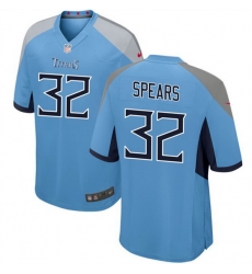 Men Tennessee Titans 32 Tyjae Spears Light Blue Stitched Game Football Jersey Men Tennessee Titans 32 Tyjae Spears Light Blue Stitched Game Football Jersey