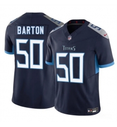Men Tennessee Titans 50 Cody Barton Navy 2025 F U S E  Vapor Limited Stitched Football Jersey