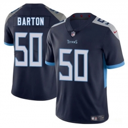 Men Tennessee Titans 50 Cody Barton Navy 2025 Vapor Limited Stitched Football Jersey