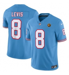 Men Tennessee Titans 8 Will Levis Blue 2023 F U S E Throwback With John Madden Patch Vapor Limited Stitched Football Jersey Men Tennessee Titans 8 Will Levis Blue 2023 F U S E Throwback With John Madden Patch Vapor Limited Stitched Football Jersey