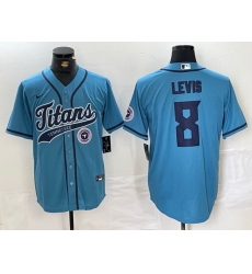 Men Tennessee Titans 8 Will Levis Blue With Patch Cool Base Stitched Baseball Jersey 1 Men Tennessee Titans 8 Will Levis Blue With Patch Cool Base Stitched Baseball Jersey 1