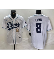 Men Tennessee Titans 8 Will Levis White With Patch Cool Base Stitched Baseball Jersey 2 Men Tennessee Titans 8 Will Levis White With Patch Cool Base Stitched Baseball Jersey 2