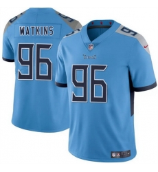 Men Tennessee Titans 96 Carlos Watkins Blue 2025 Vapor Limited Stitched Football Jersey Men Tennessee Titans 96 Carlos Watkins Blue 2025 Vapor Limited Stitched Football Jersey