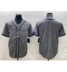Men Tennessee Titans Blank Grey With Patch Cool Base Stitched Baseball Jersey Men Tennessee Titans Blank Grey With Patch Cool Base Stitched Baseball Jersey
