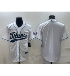 Men Tennessee Titans Blank White With Patch Cool Base Stitched Baseball Jersey Men Tennessee Titans Blank White With Patch Cool Base Stitched Baseball Jersey