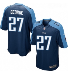 Mens Nike Tennessee Titans 27 Eddie George Game Navy Blue Alternate NFL Jersey Mens Nike Tennessee Titans 27 Eddie George Game Navy Blue Alternate NFL Jersey