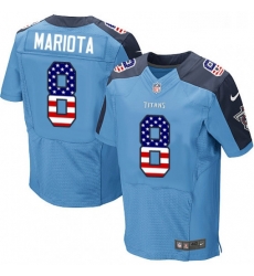 Mens Nike Tennessee Titans 8 Marcus Mariota Elite Light Blue Home USA Flag Fashion NFL Jersey Mens Nike Tennessee Titans 8 Marcus Mariota Elite Light Blue Home USA Flag Fashion NFL Jersey