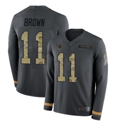 Titans 11 A J Brown Anthracite Salute to Service Men Stitched Football Limited Therma Long Sleeve Jersey Titans 11 A J Brown Anthracite Salute to Service Men Stitched Football Limited Therma Long Sleeve Jersey