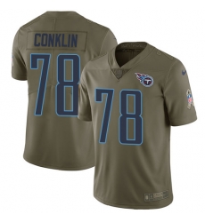 Youth Nike Titans #78 Jack Conklin Olive Stitched NFL Limited 2017 Salute to Service Jersey Youth Nike Titans #78 Jack Conklin Olive Stitched NFL Limited 2017 Salute to Service Jersey