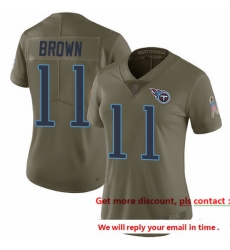 Titans 11 A J Brown Olive Women Stitched Football Limited 2017 Salute to Service Jersey Titans 11 A J Brown Olive Women Stitched Football Limited 2017 Salute to Service Jersey