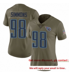 Titans 98 Jeffery Simmons Olive Women Stitched Football Limited 2017 Salute to Service Jersey Titans 98 Jeffery Simmons Olive Women Stitched Football Limited 2017 Salute to Service Jersey