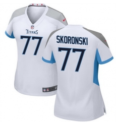 Women Tennessee Titans 77 Peter Skoronski White 2023 Draft Stitched Game Jersey Women Tennessee Titans 77 Peter Skoronski White 2023 Draft Stitched Game Jersey