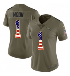 Womens Nike Tennessee Titans 1 Warren Moon Limited OliveUSA Flag 2017 Salute to Service NFL Jersey Womens Nike Tennessee Titans 1 Warren Moon Limited OliveUSA Flag 2017 Salute to Service NFL Jersey