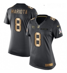 Womens Nike Tennessee Titans 8 Marcus Mariota Limited BlackGold Salute to Service NFL Jersey Womens Nike Tennessee Titans 8 Marcus Mariota Limited BlackGold Salute to Service NFL Jersey